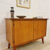 Sideboard, Kommode, 1950, Mid Century, Vintage, Nussbaum, Anrichte, Intarsien, verschließbar