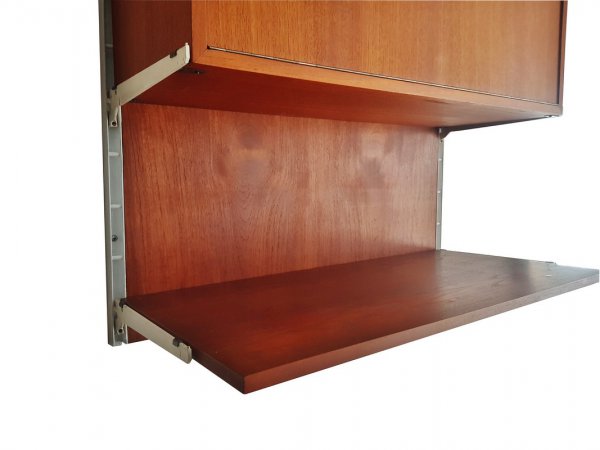 Teakholz, Regalsystem, String, Teak Rückwand, Sekretär, Mid Century, 1960er, Vintage