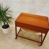 Nähksten, auf Rollen, Teak, Danish Design, Gelsted, BR, Rattankorb, Mid Century, Vintage, Made in Denmark