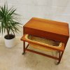 Nähksten, auf Rollen, Teak, Danish Design, Gelsted, BR, Rattankorb, Mid Century, Vintage, Made in Denmark