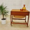 Nähksten, auf Rollen, Teak, Danish Design, Gelsted, BR, Rattankorb, Mid Century, Vintage, Made in Denmark