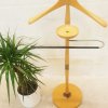 Stummer diener, Union Regent, Rüster, helles Holz, Messing, Kleiderständer, Hosenhalter, Vintage, Mid Century