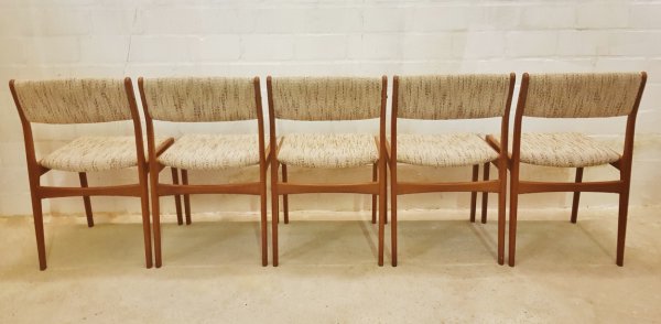 Teak, Stühle, 5er Set, Uldum, Johannes Andersen, 1970, Mid Century, Vintage, Danish Design, Dining Chairs