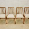 6er-Set, Stühle, Dining Chairs, Sprossen, ergonomisch, Kirschholz, 1960, Mid Century, Wollbezug, Danish Design, Designklassiker, Vintage