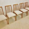 6er-Set, Stühle, Dining Chairs, Sprossen, ergonomisch, Kirschholz, 1960, Mid Century, Wollbezug, Danish Design, Designklassiker, Vintage