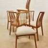 6er-Set, Stühle, Dining Chairs, Sprossen, ergonomisch, Kirschholz, 1960, Mid Century, Wollbezug, Danish Design, Designklassiker, Vintage