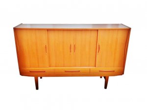 Highboard, Barschrank, Minibar, Vintage, 1960er, 1960's, Teak, Danish Design, Sweden, Schiebtüren, Sideboard