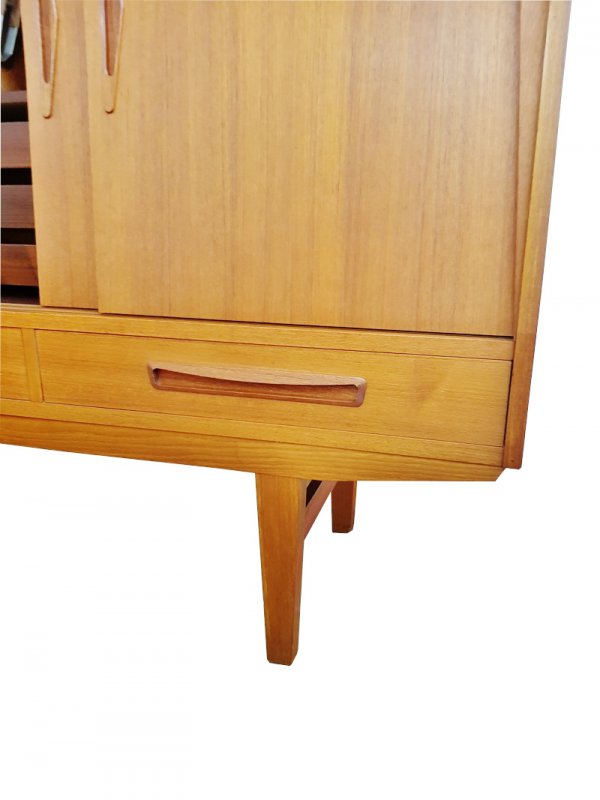 Highboard, Barschrank, Minibar, Vintage, 1960er, 1960's, Teak, Danish Design, Sweden, Schiebtüren, Sideboard