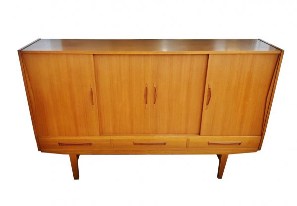 Highboard, Barschrank, Minibar, Vintage, 1960er, 1960's, Teak, Danish Design, Sweden, Schiebtüren, Sideboard