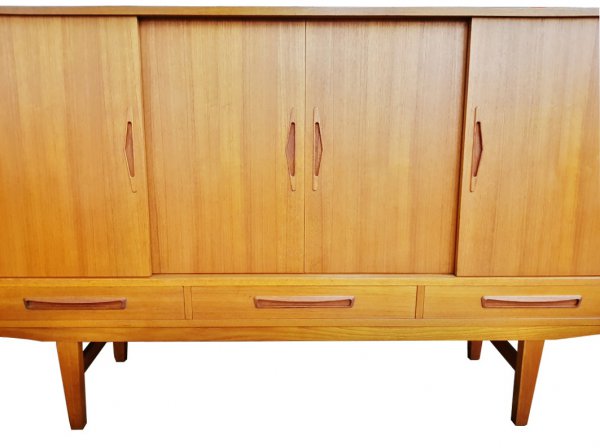 Highboard, Barschrank, Minibar, Vintage, 1960er, 1960's, Teak, Danish Design, Sweden, Schiebtüren, Sideboard