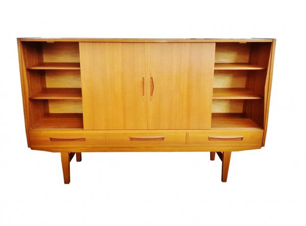 Highboard, Barschrank, Minibar, Vintage, 1960er, 1960's, Teak, Danish Design, Sweden, Schiebtüren, Sideboard