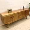 Teakholz, Teak Sideboard, Vintage, Danish Design, 1969, Anrichte, Schubladen, Doppeltür, hell, schlicht, Designklassiker, Mid Century, Modern