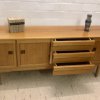 Teakholz, Teak Sideboard, Vintage, Danish Design, 1969, Anrichte, Schubladen, Doppeltür, hell, schlicht, Designklassiker, Mid Century, Modern