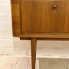 Mid Century Anrichte, Kommod, Vintage, Nussbaum, hell, 1960, 60er, 1959, Danish Design, hoch, 2 Schubladen, verschließbare Klappe