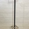 Mid Century Garderobenständer, 1960er, Metall, massiv, Kunststoffhaken, schlicht, loft, industrie, Schirmständer, schwarz weiß, verchromt