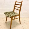 4er Set, Dining Chairs, Esszimmer Stühle, Mid Centur, Vintage, 1960, 60's, hell, Kirschholz, samt, gepolstert