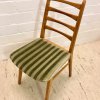 4er Set, Dining Chairs, Esszimmer Stühle, Mid Centur, Vintage, 1960, 60's, hell, Kirschholz, samt, gepolstert