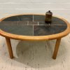 Teakholz Couchtisch, Coffeetable, Tue Poulsen, Made in Denmark, Danish Design, Vintage, Mid Century, Teak, Keramik, Schiefer, handmade, Handarbeit, 1970, hell, Granit, Mosaik, Fliesen, Designklassiker, Designer, Dyrlund