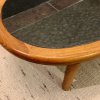 Teakholz Couchtisch, Coffeetable, Tue Poulsen, Made in Denmark, Danish Design, Vintage, Mid Century, Teak, Keramik, Schiefer, handmade, Handarbeit, 1970, hell, Granit, Mosaik, Fliesen, Designklassiker, Designer, Dyrlund