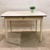 1950er Küchentisch, Holz, Resopal, weiß, mit Schublade, grau, shabby, vintage, Mid Century, Designklassiker Möbel, 1950's, 50er