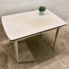 1950er Küchentisch, Holz, Resopal, weiß, mit Schublade, grau, shabby, vintage, Mid Century, Designklassiker Möbel, 1950's, 50er