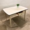 1950er Küchentisch, Holz, Resopal, weiß, mit Schublade, grau, shabby, vintage, Mid Century, Designklassiker Möbel, 1950's, 50er