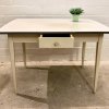 1950er Küchentisch, Holz, Resopal, weiß, mit Schublade, grau, shabby, vintage, Mid Century, Designklassiker Möbel, 1950's, 50er