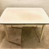 1950er Küchentisch, Holz, Resopal, weiß, mit Schublade, grau, shabby, vintage, Mid Century, Designklassiker Möbel, 1950's, 50er