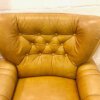 Vintage Clubsessel, Leder gelb, Echtleder, Lounge Sessel, Curry, Senf, 1960, 1970, Mid Century, Vintage, auf Rollen, Designklassiker, Mid Century Möbel, Vintage Möbel