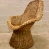 Vintage Korbsessel mit Tisch, Ratten, Mid Century, 1970, CLubsessel, Loungsessel, Rattansessel, Basket chair, runder Tisch, Hochlehner, Mid Century Möbel, Vintage Möbel, Designklassiker