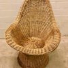Vintage Korbsessel mit Tisch, Ratten, Mid Century, 1970, CLubsessel, Loungsessel, Rattansessel, Basket chair, runder Tisch, Hochlehner, Mid Century Möbel, Vintage Möbel, Designklassiker