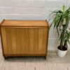 Mid Century Schuhschrank, Vintage 1950's, Kirschholz, Nadelsreifen, groß, Danish Design, Nausbaum, Vintage Möbel, Mid Century Möbel, Flurkommmode, Designklassiker, 1960er, 1970's