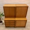 Regal-Würfel, WKS Möbel 1960's, Nussbaum, Container, Schubladen, verschließbar, Vintage Möbel, Mid Century Möbel, WKS Möbel, Tief und Schmal, helle Holz, 1970