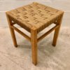 Vintage Geflecht-Hocker, 1970's, Kirschholz, hell, Vintage, Mid Century, 1960's