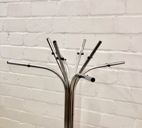 Fritz Hansen Coat tree, Garderobenständer 1970, Danish Design, verchromt, Garderobe, Industrie, Loft, Designklassiker, Mid Century, Vintage