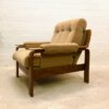 Mid Century Sessel, Easy Chair 1960's, Holz, god, gelb, gemustert, Komfort, Vintage, 1960, 1970, Mid Century Möbel, Designklassiker, gepolsterte Armlehnen
