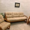 Vintage Teakholz-Garnitur HS Design, Danish 1970er, Teak, helle Bezüge, Wollbezug, Mid Century, 1960, Vintage Möbel, Made in Denmark, Danish Design