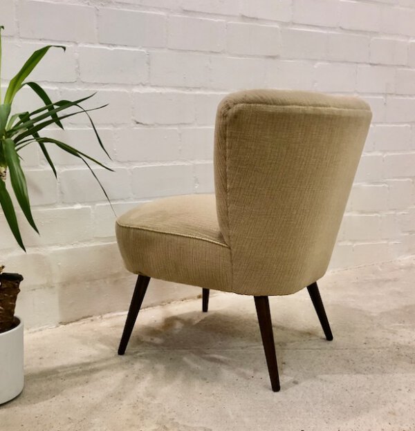 Mid Century Cocktailsessel, 1950er, hell, beige, Clubsessel, Mid Century, Vintage, 1960, 1970