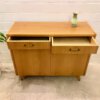 Vintage Kommode, 1960's, Sideboard, Anrichte, Mid Century, 1960, verschließbar, Schubladen, Rüster, helles Holz, Messing