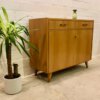 Vintage Kommode, 1960's, Sideboard, Anrichte, Mid Century, 1960, verschließbar, Schubladen, Rüster, helles Holz, Messing
