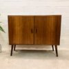Kommode Danish Design, Teak 1960's, schräge Beine, Mid Century, Vintage, braun, verschließbar, Maserung, Patina, Palisander, Made in Denmark, verschließbar