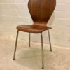 4er Set Teakholz Dining Chairs, Drabert Minden, 1960's, true Vintage, Mid Century, Ameise, Chromgestell, Metall, Fritz Hansen