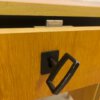 true Vintage Schreibtisch, helles Holz, 1960, Mid Century, Rüster, Furnier, verschließbar, Schublade, klein kompakt, 1970, Sekretär