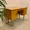 true Vintage Schreibtisch, helles Holz, 1960, Mid Century, Rüster, Furnier, verschließbar, Schublade, klein kompakt, 1970, Sekretär