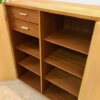 Helles Mid Century Highboard, 1960's, Vintage, Kommode, Anrichte, Sideboard, Wäschekommode, Schubladen, Fächer, verschließbar, Messing, Maserung, Kirschholz, Rüster, Ulme, Echtholz