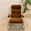 Vintage Schaukelstuhl, 1970's verchromt, braun, orange, gepolsterte Armlehnen, gepolstert, Mid Century, Vintage, Sessel, Clubsessel, Designklassiker