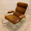 Vintage Schaukelstuhl, 1970's verchromt, braun, orange, gepolsterte Armlehnen, gepolstert, Mid Century, Vintage, Sessel, Clubsessel, Designklassiker