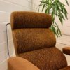 Vintage Schaukelstuhl, 1970's verchromt, braun, orange, gepolsterte Armlehnen, gepolstert, Mid Century, Vintage, Sessel, Clubsessel, Designklassiker