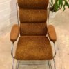 Vintage Schaukelstuhl, 1970's verchromt, braun, orange, gepolsterte Armlehnen, gepolstert, Mid Century, Vintage, Sessel, Clubsessel, Designklassiker