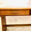 Vintage Nussbaum Schreibtisch, 1960's, hellbraun, Schublade, Design, schlicht klein, Arbeitsplatz, beidseitig, Bücherregal, Designklassiker, 1970's, Mid Century